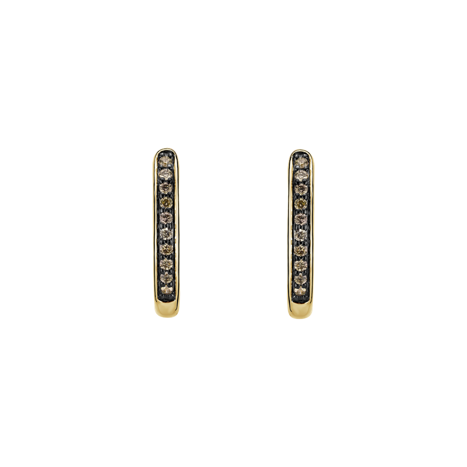 Náušnice s hnedými diamantmi Midnight Loop