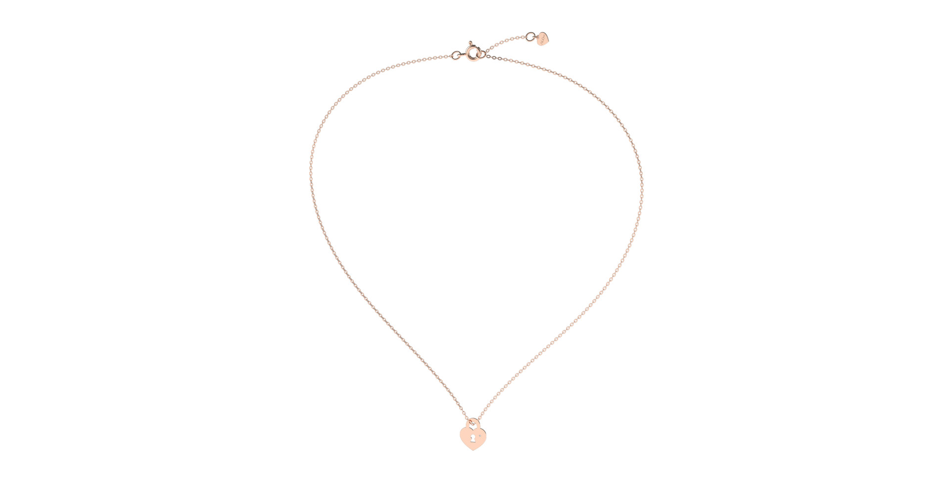 Náhrdelník s diamantom Heart Lock