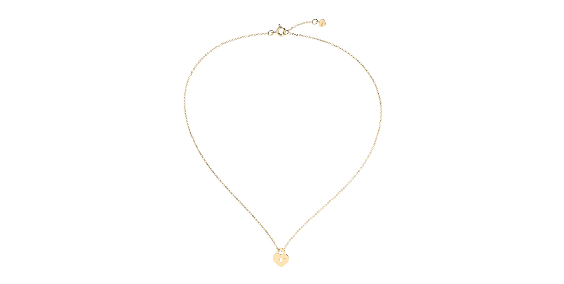 Náhrdelník s diamantom Heart Lock
