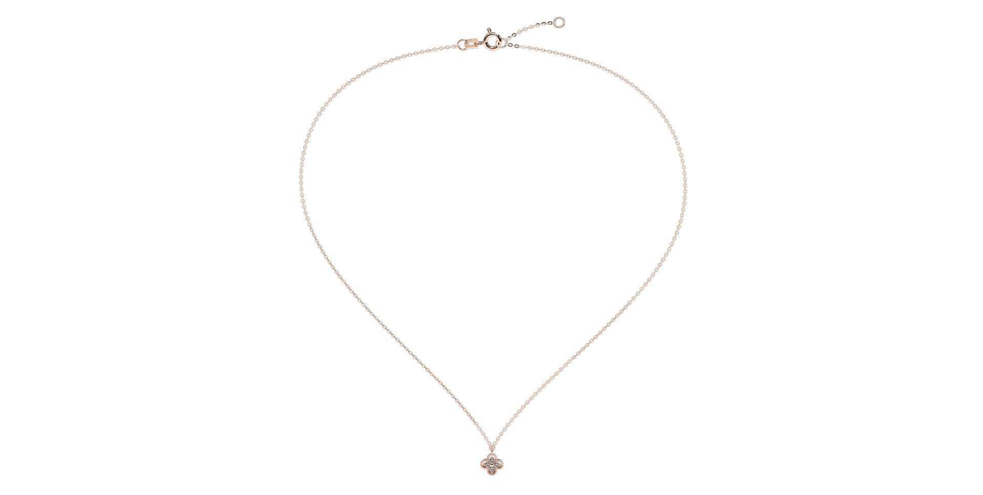 Náhrdelník s diamantmi Lucky Clover