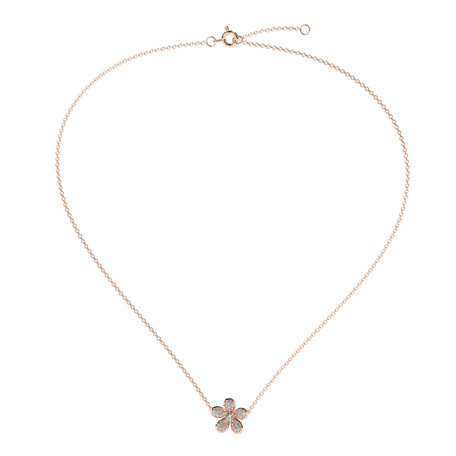 Náhrdelník s diamantmi Flower
