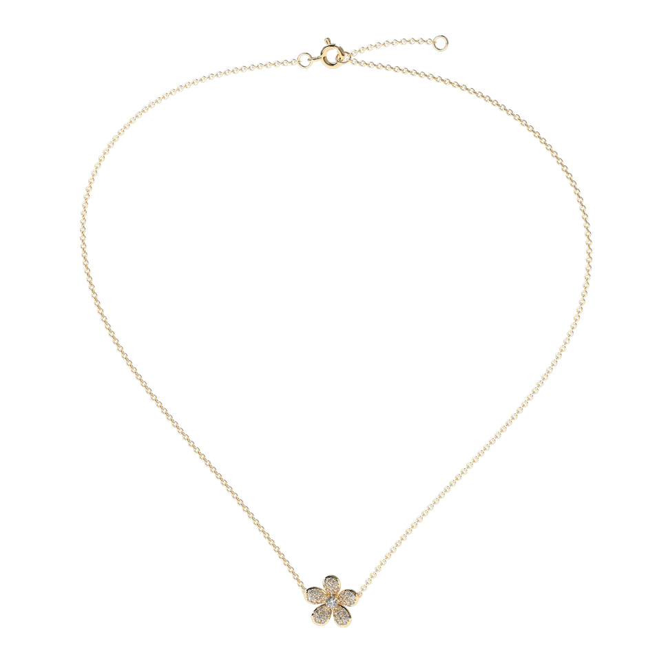 Náhrdelník s diamantmi Flower