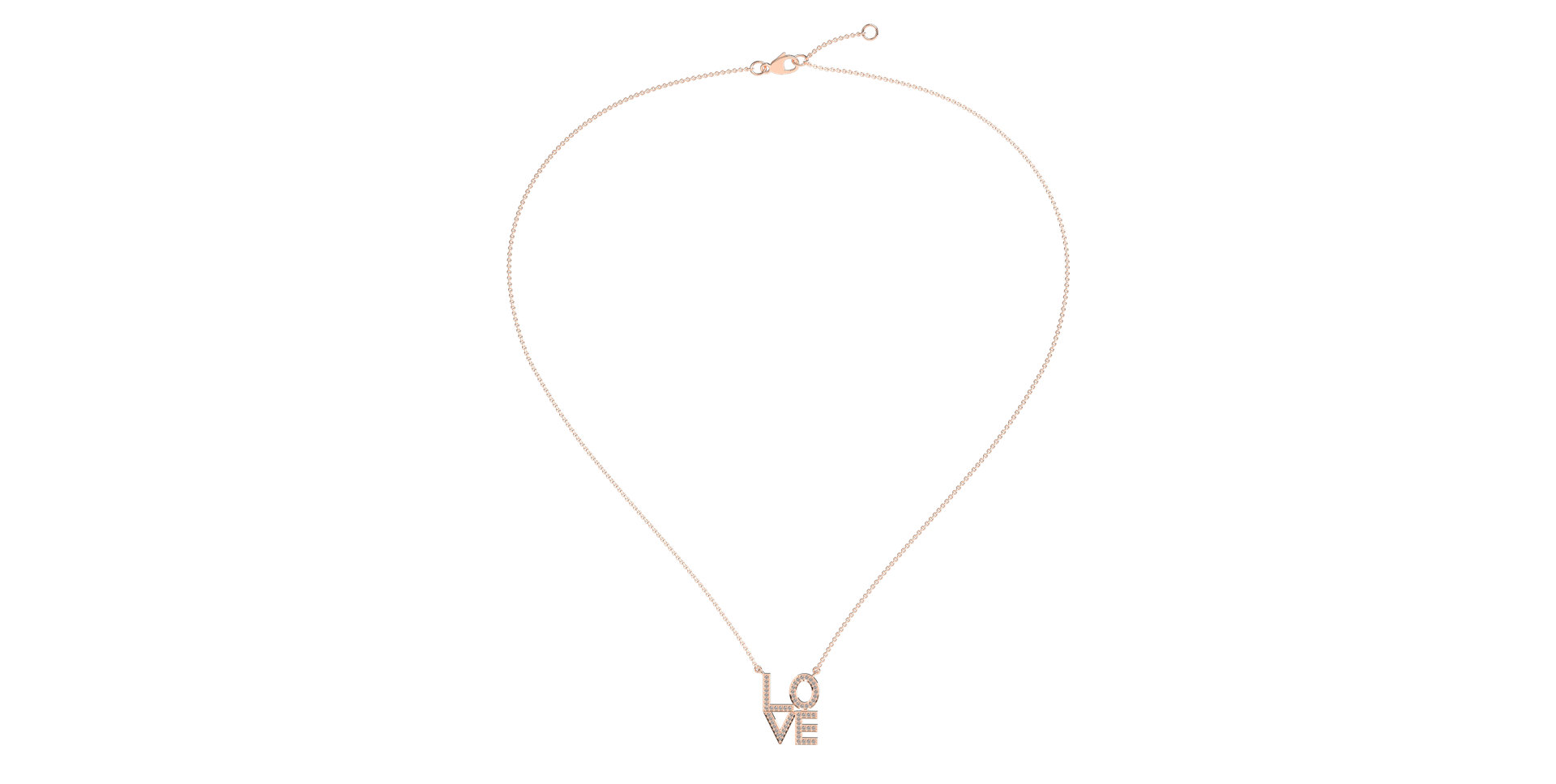Náhrdelník s diamantmi Love