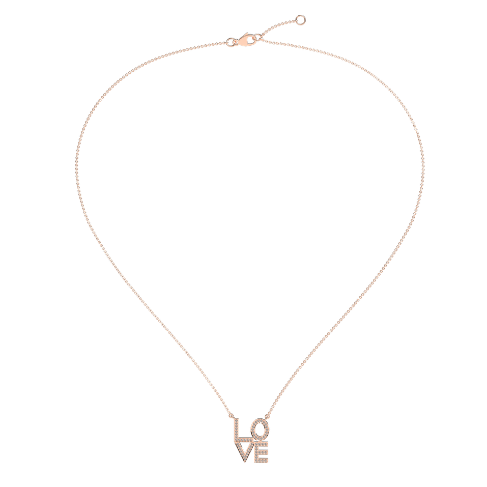 Náhrdelník s diamantmi Love