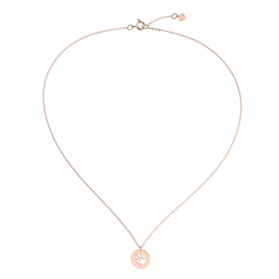 Náhrdelník s diamantom Dog Paw