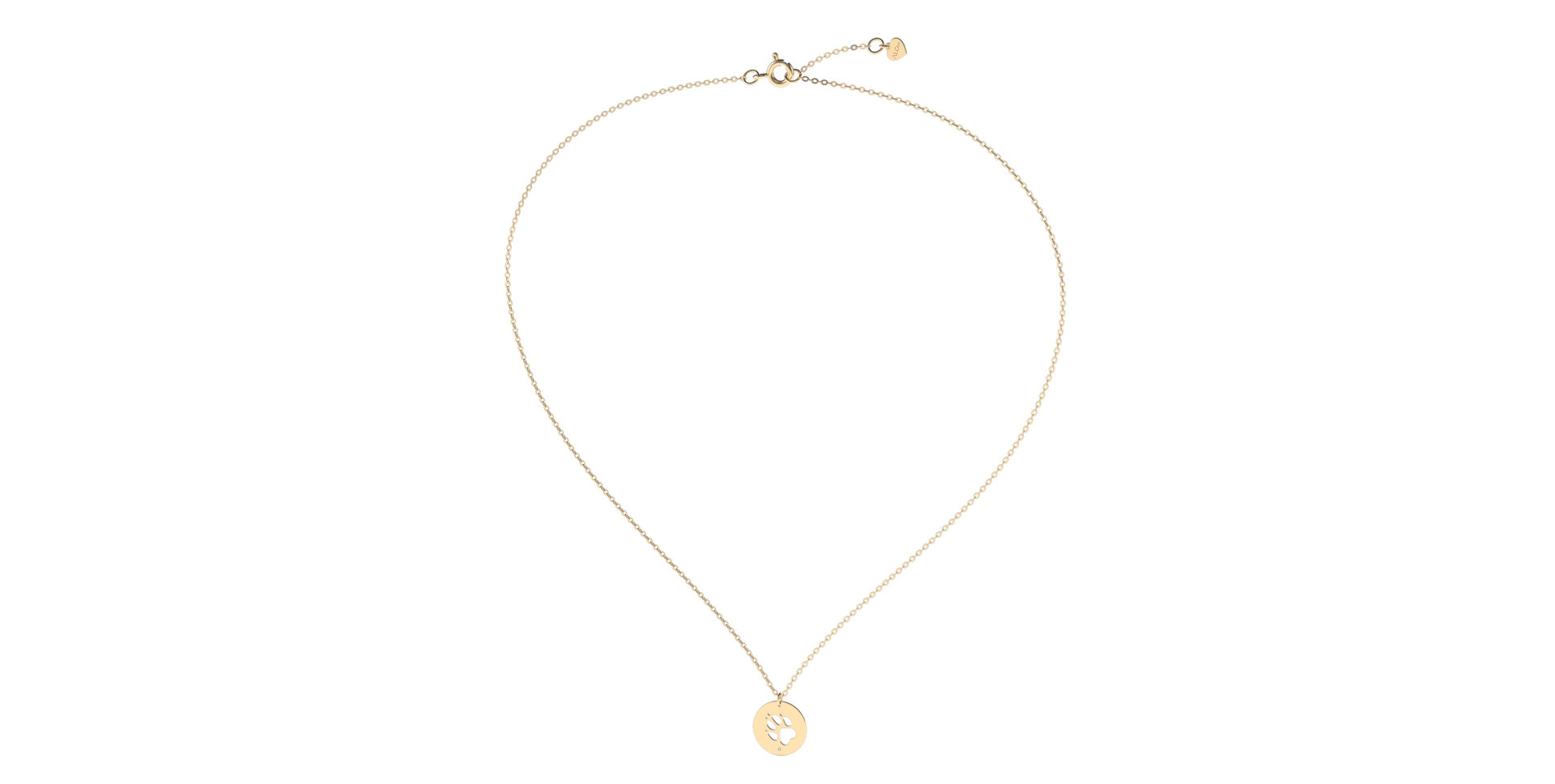 Náhrdelník s diamantom Dog Paw