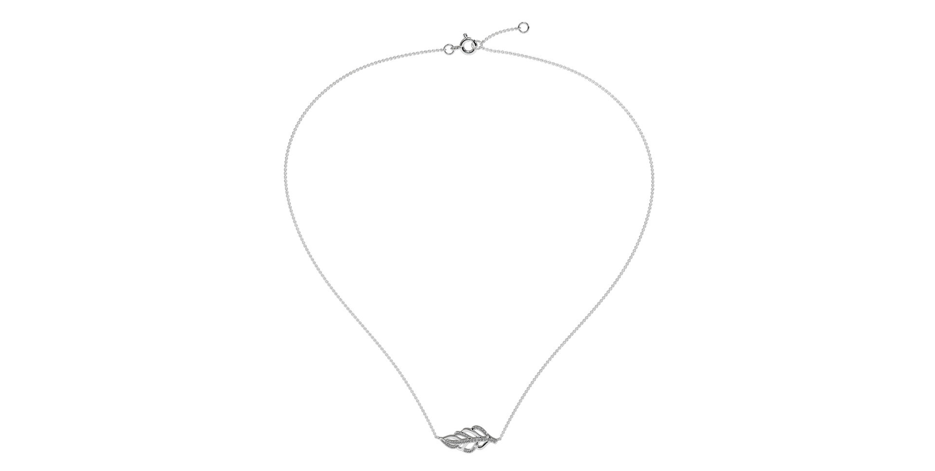 Náhrdelník s diamantmi Shiny Leaf