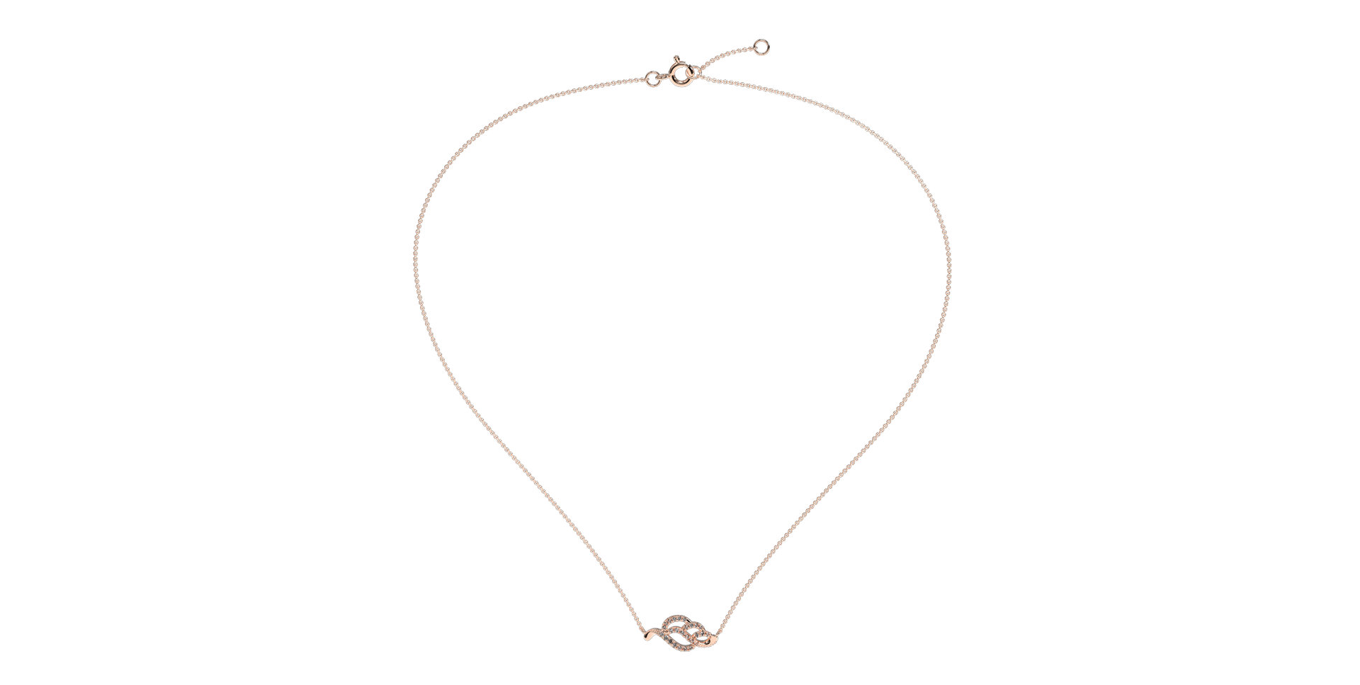 Náhrdelník s diamantmi Sparkling Leaf