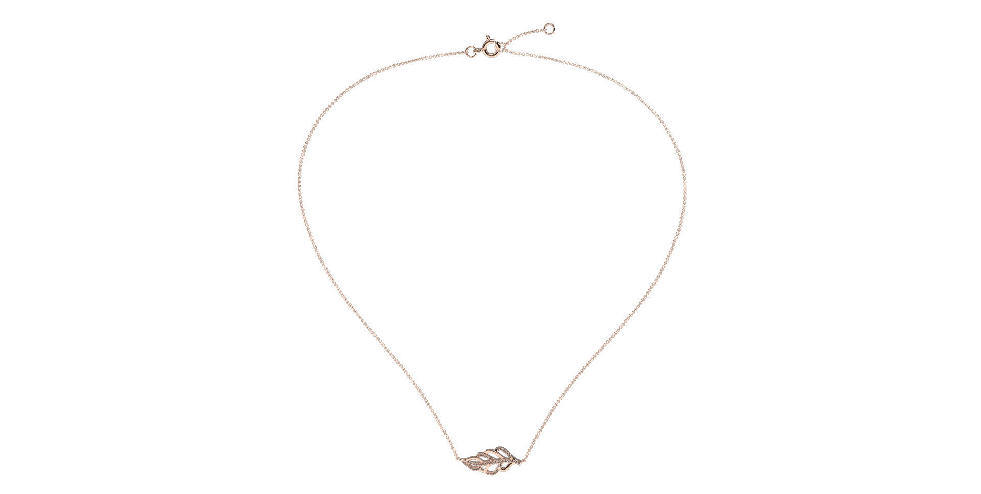 Náhrdelník s diamantmi Shiny Leaf