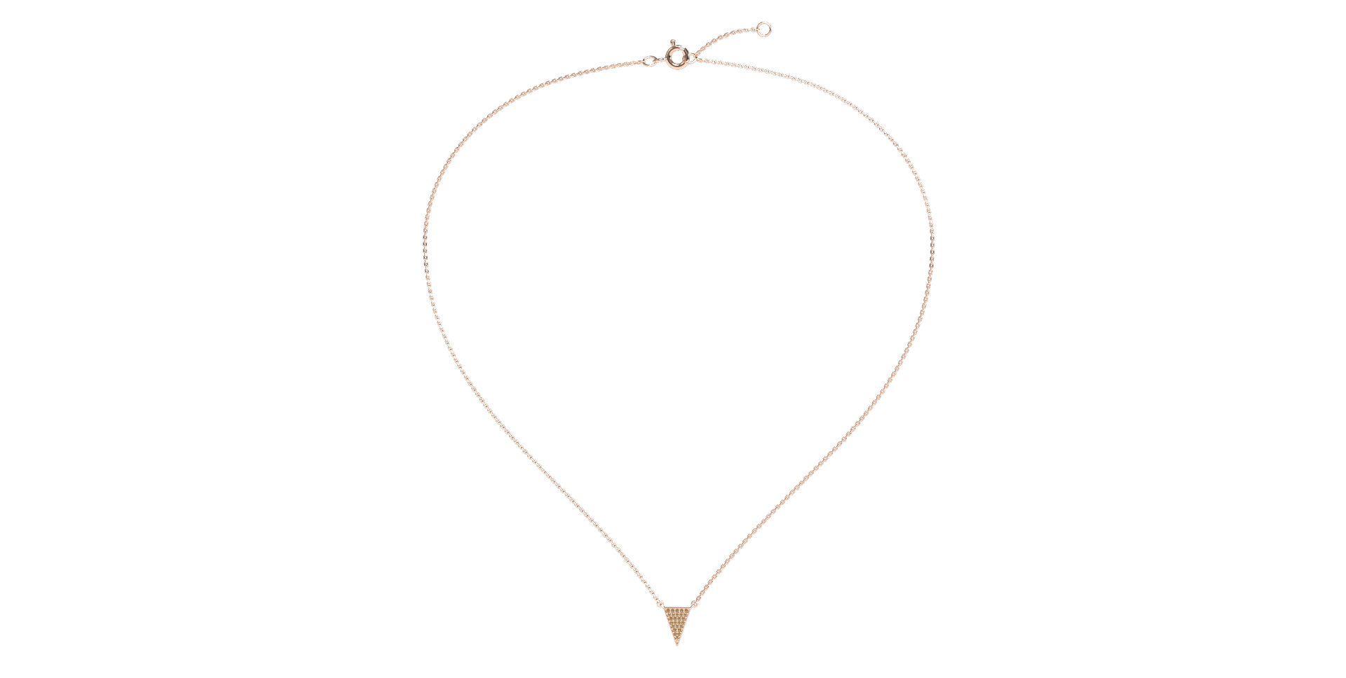 Náhrdelník s hnedými a bielymi diamantmi Shiny Triangle
