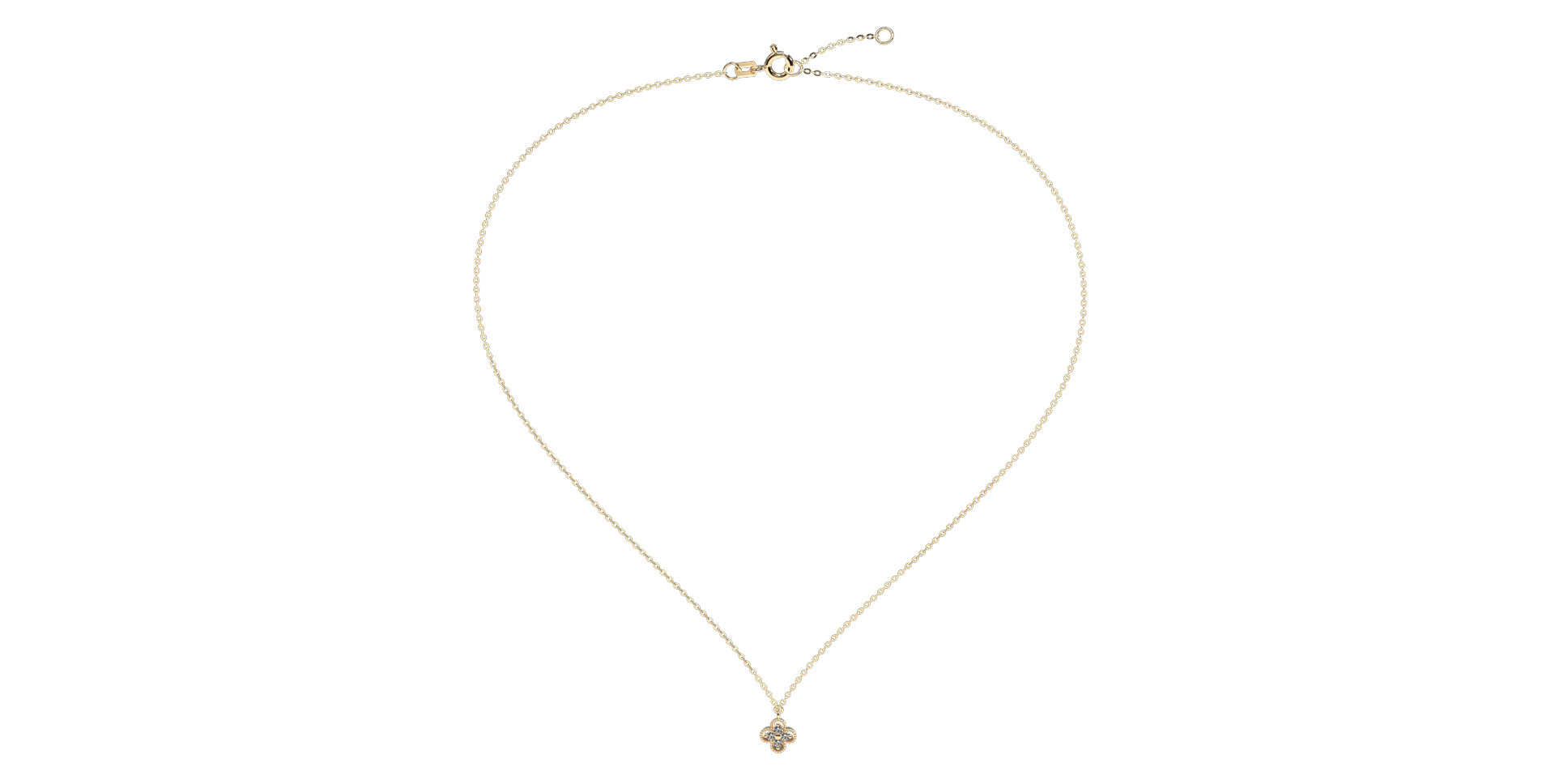 Náhrdelník s diamantmi Lucky Clover