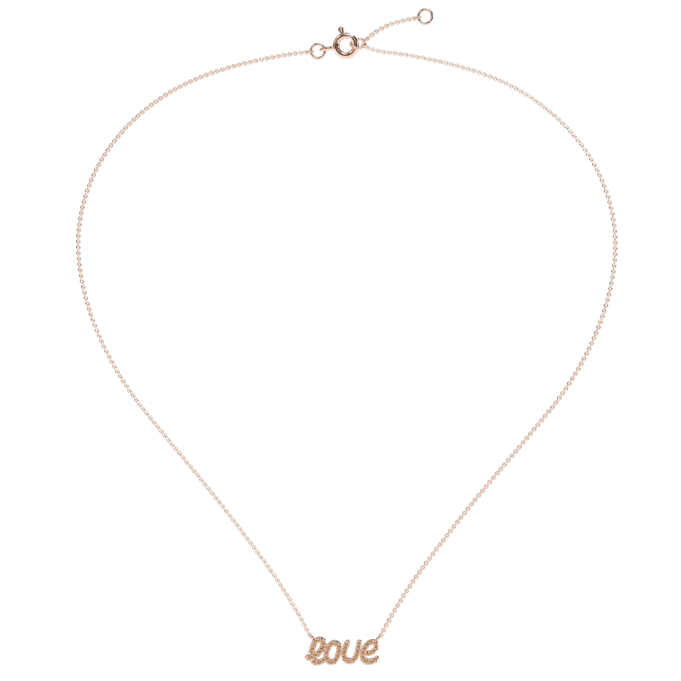 Náhrdelník s hnedými a bielymi diamantmi Precious Love