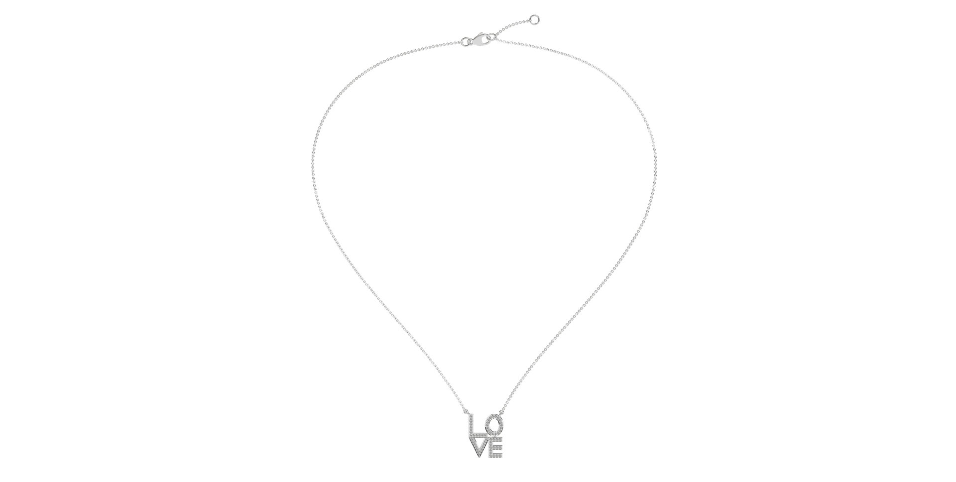Náhrdelník s diamantmi Love