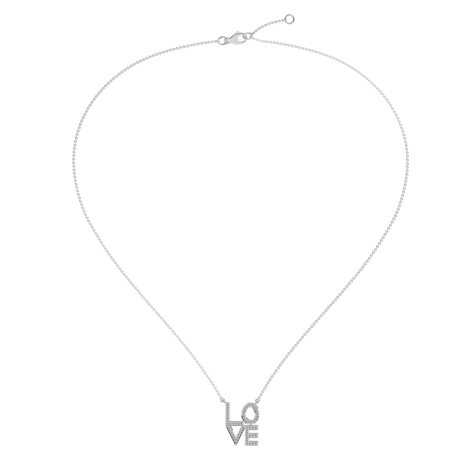 Náhrdelník s diamantmi Love