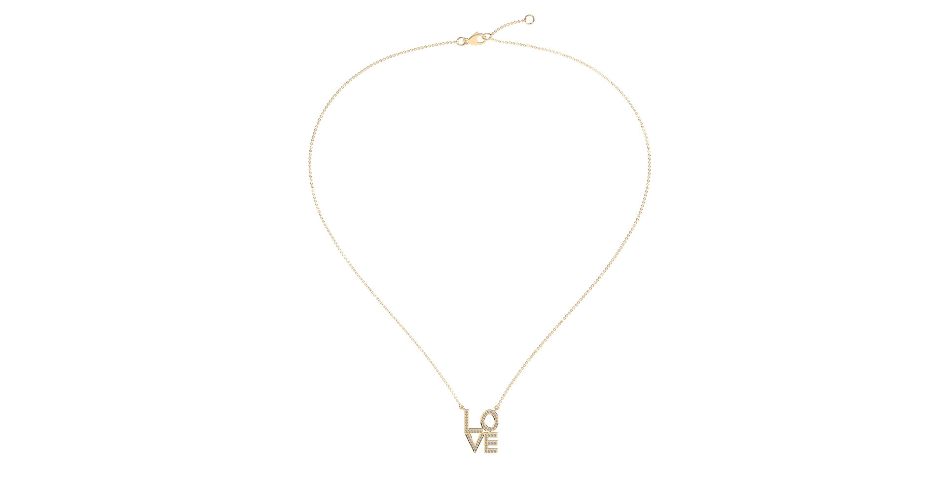 Náhrdelník s diamantmi Love