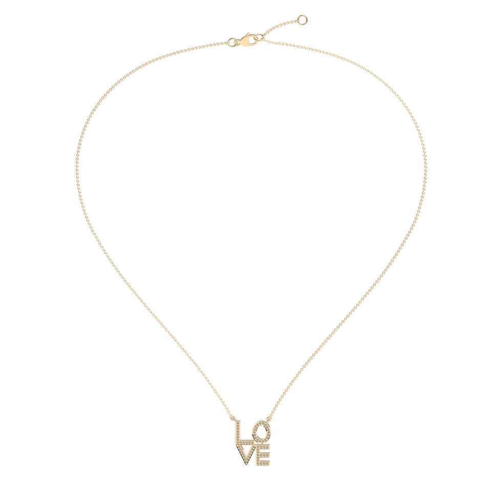 Náhrdelník s diamantmi Love