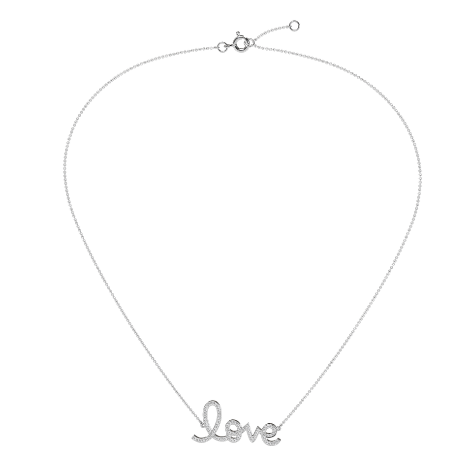 Náhrdelník s diamantmi Love
