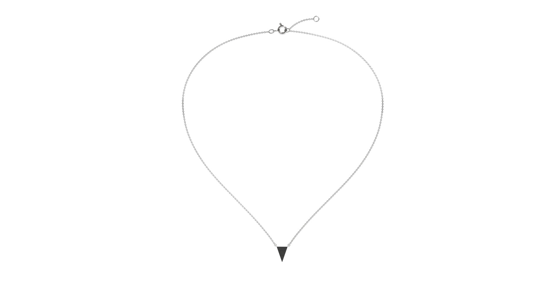 Náhrdelník s čiernymi a bielymi diamantmi Shiny Triangle