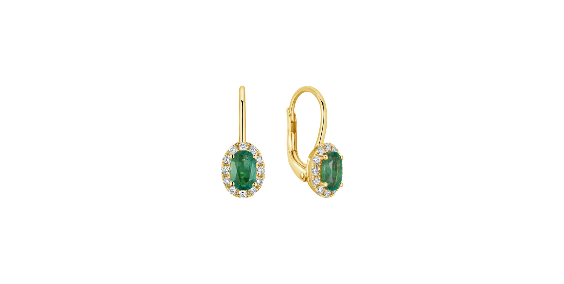 Náušnice s diamantmi a smaragdom Princess