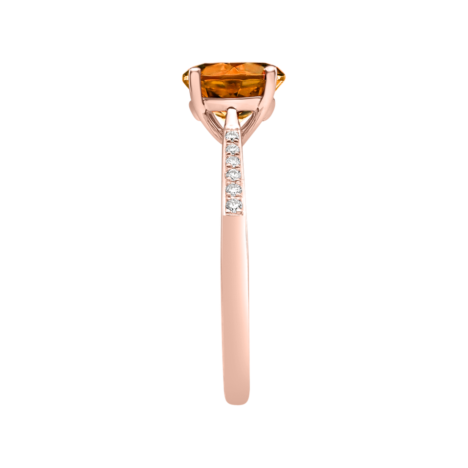 Prsteň s diamantmi a citrínom madeira Bonbon