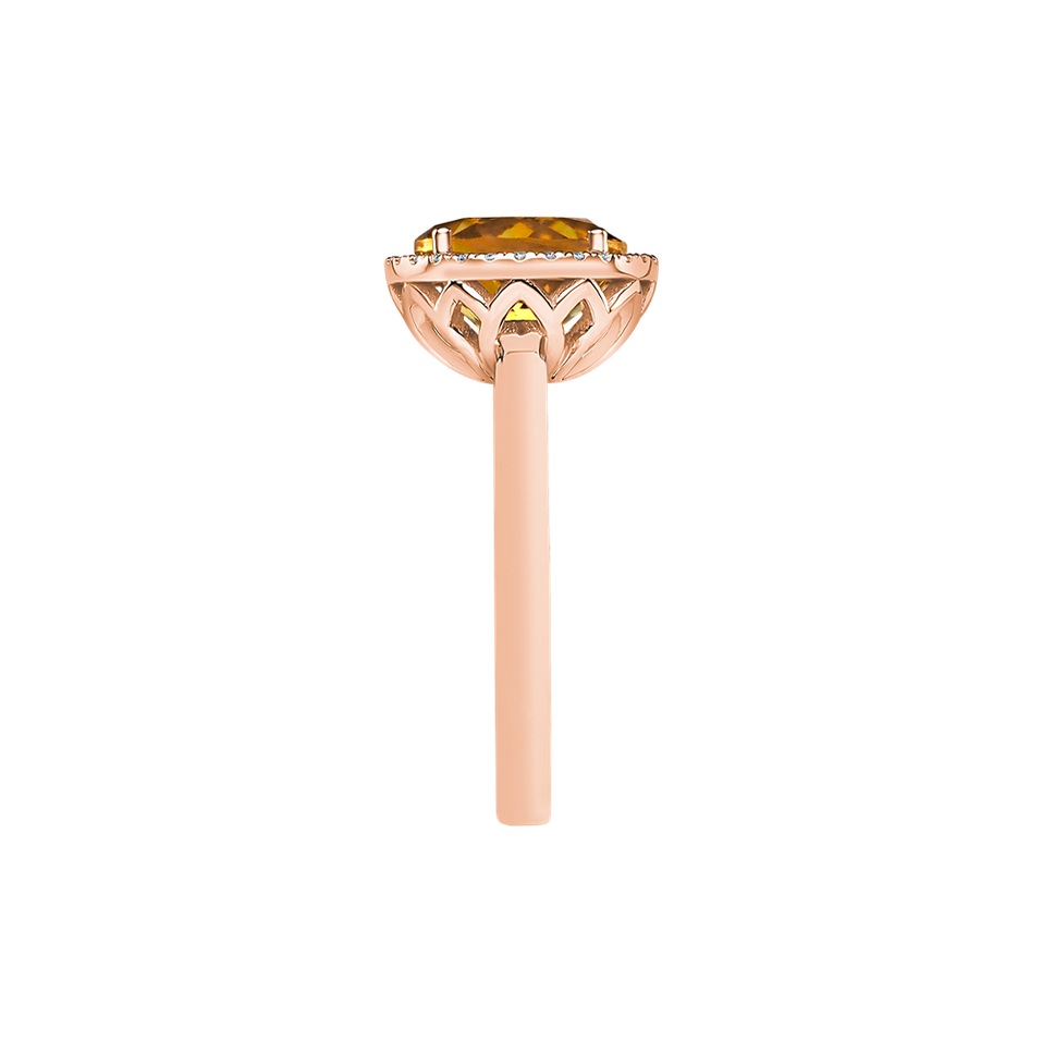 Prsteň s diamantmi a citrínom Bonbon