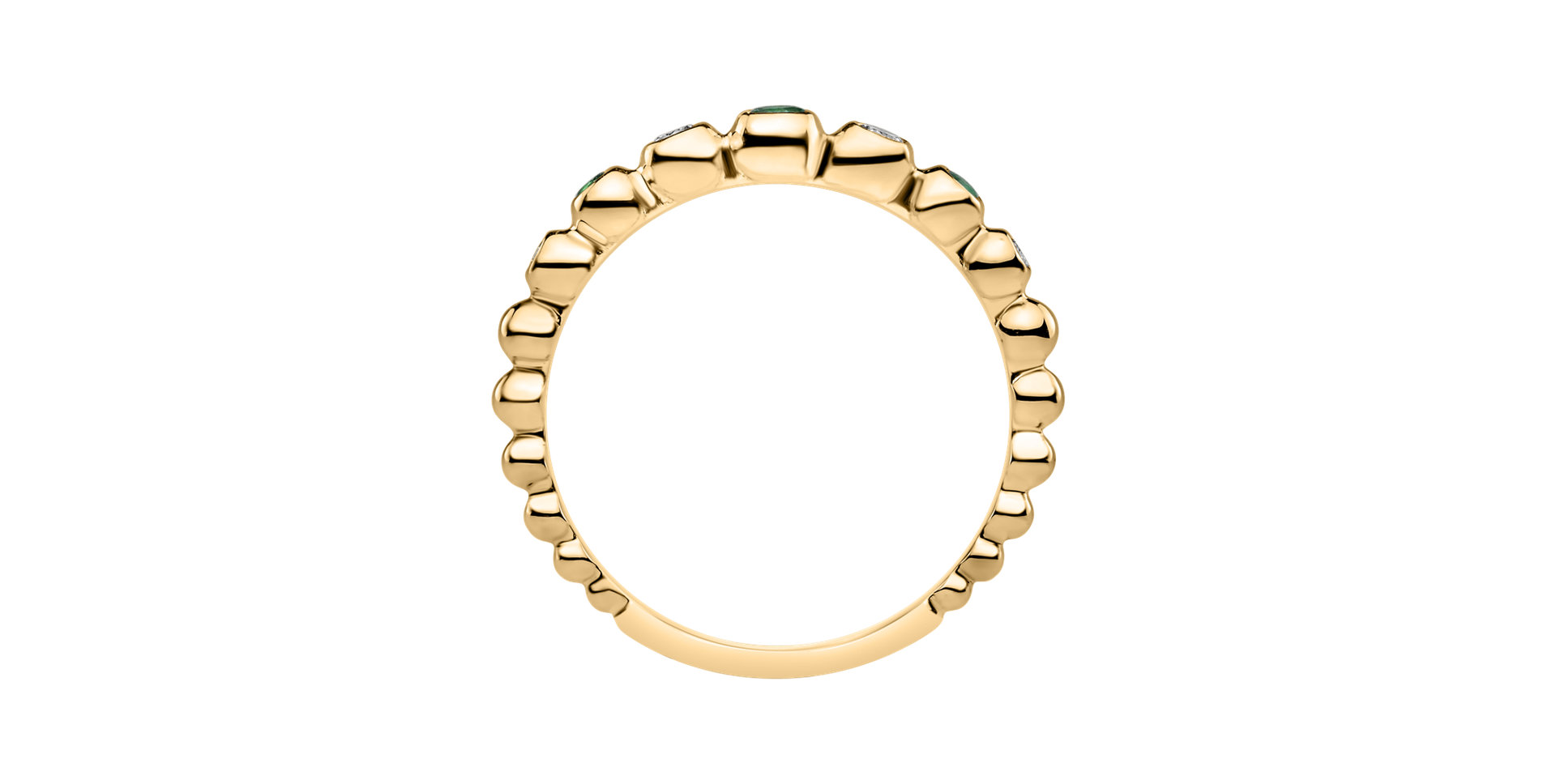 Prsteň s diamantmi a smaragdom Shiny Dots