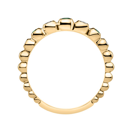 Prsteň s diamantmi a smaragdom Shiny Dots