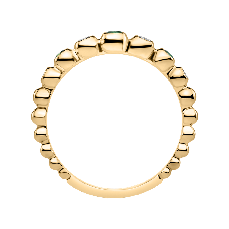 Prsteň s diamantmi a smaragdom Shiny Dots