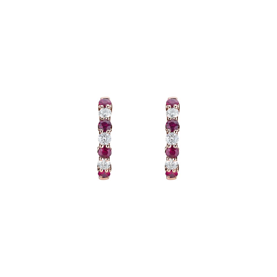 Náušnice s diamantmi a rubíny Gem Grace