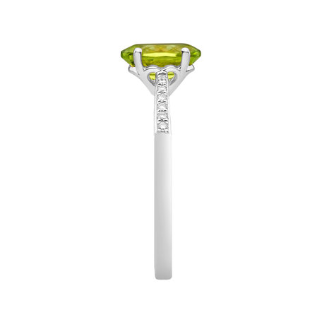 Prsteň s diamantmi a peridotom Bonbon