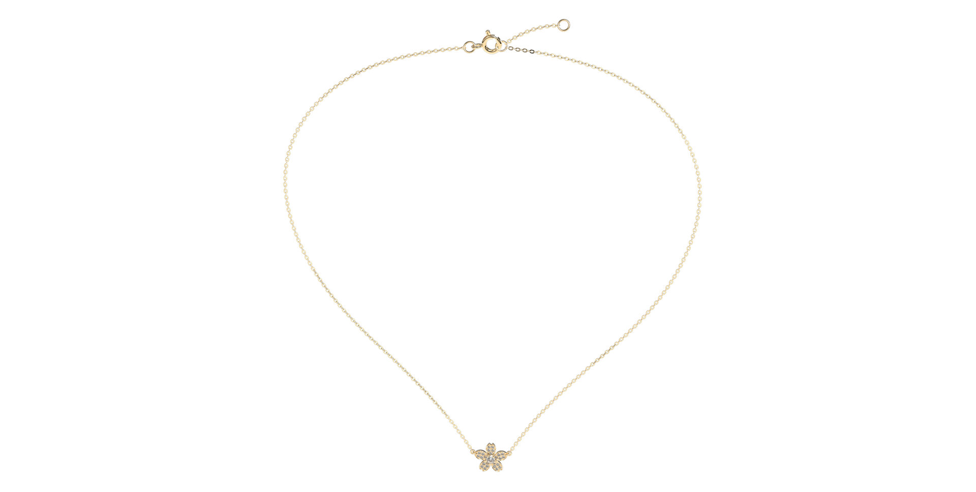 Náhrdelník s diamantmi Flower