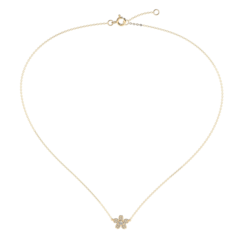 Náhrdelník s diamantmi Flower