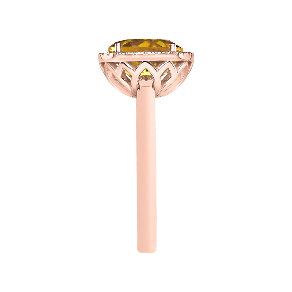 Prsteň s diamantmi a citrínom Bonbon