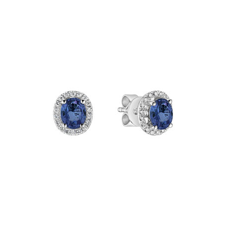 Náušnice s diamantmi a zafírom Imperial Sapphire