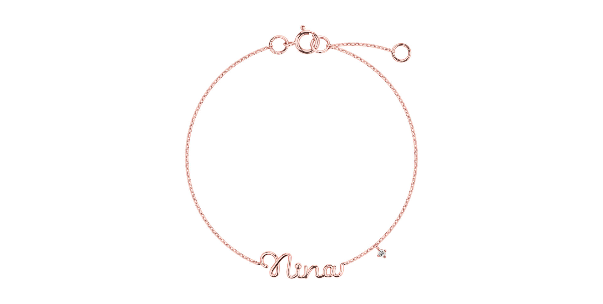 Náramok s diamantom Curly Name