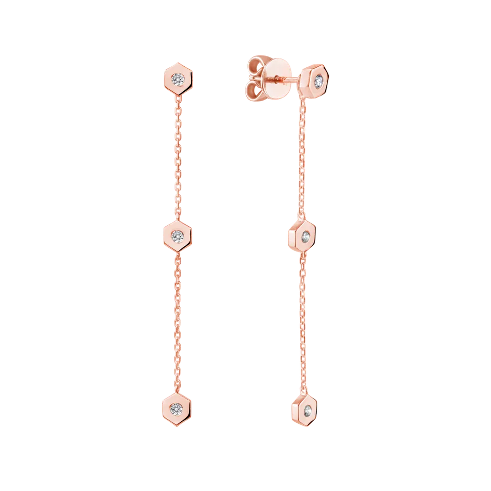 Náušnice s diamantmi HexaTriplet