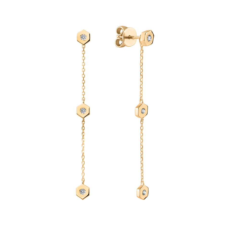 Náušnice s diamantmi HexaTriplet