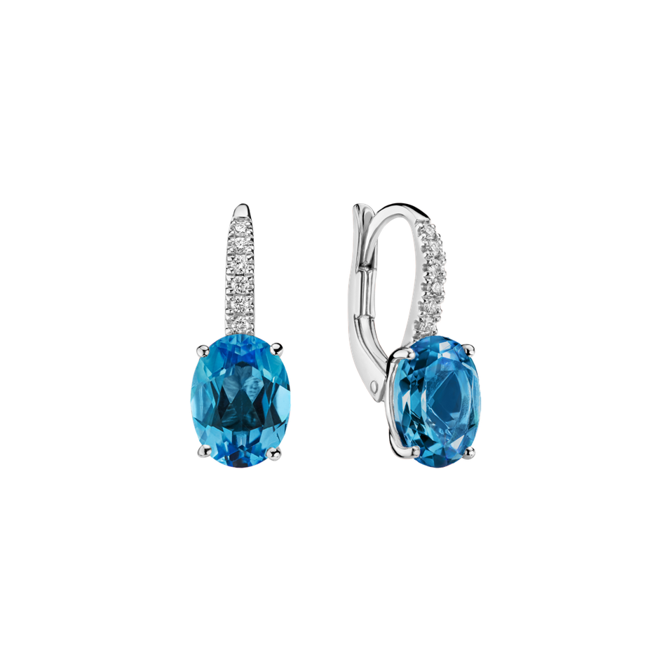 Náušnice s diamantmi a topásom Niké Elegance