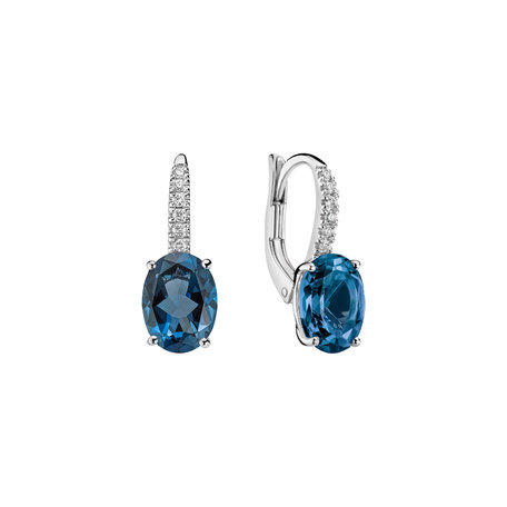 Náušnice s diamantmi a topásom Niké Elegance