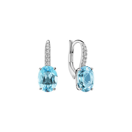 Náušnice s diamantmi a topásom Niké Elegance