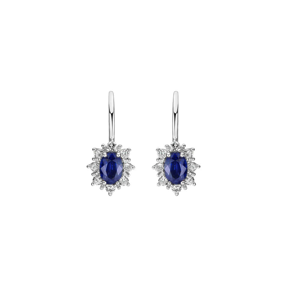 Náušnice s diamantmi a zafírom Royal Aurora