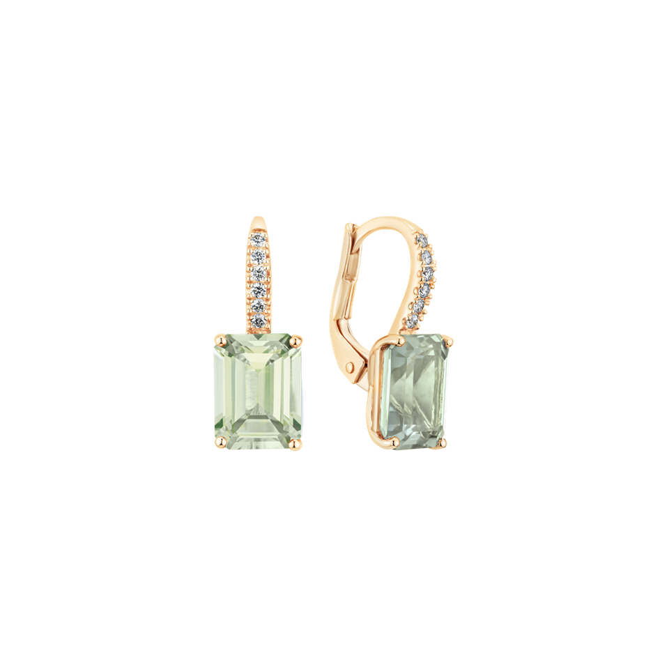 Náušnice s diamantmi a ametystom Mireth