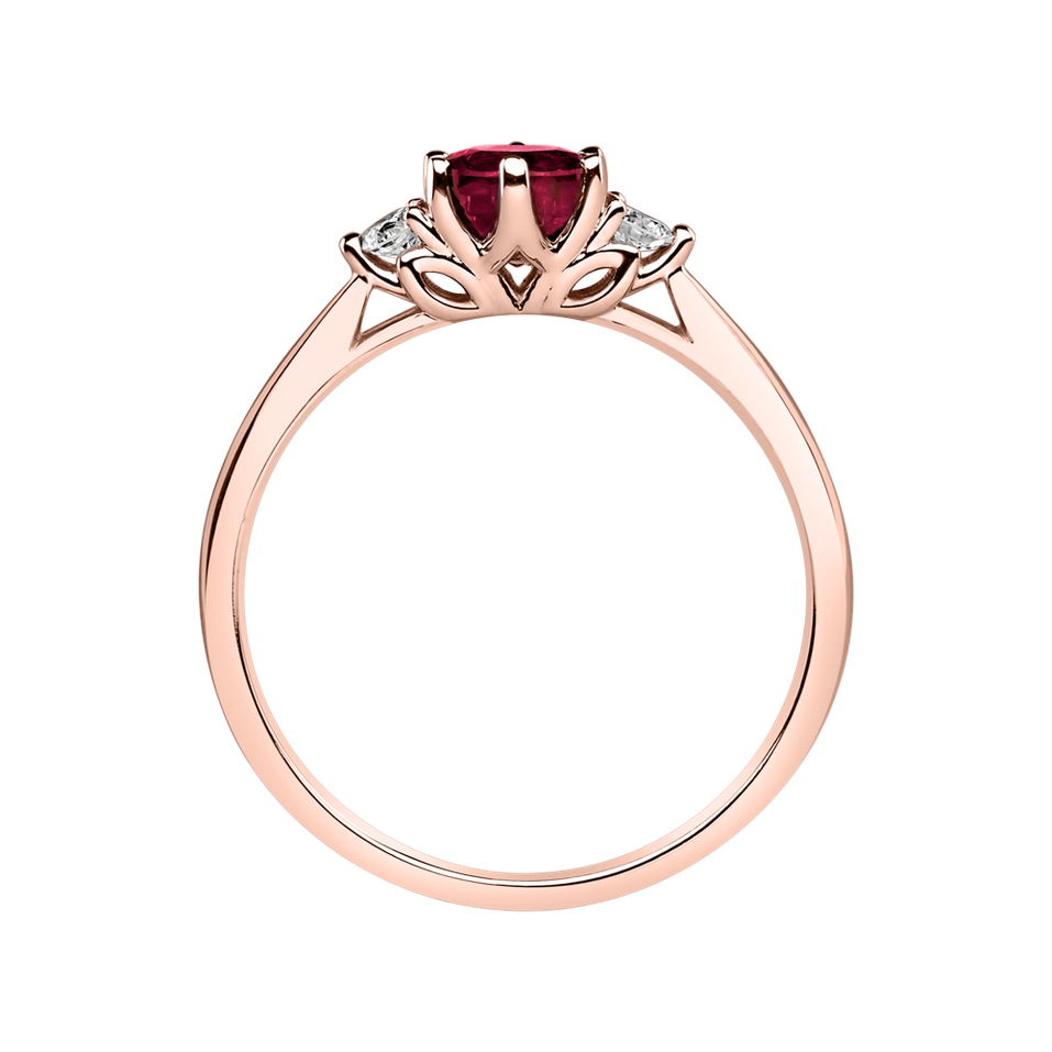 Prsteň s diamantmi a rubínom Midnight Serenity