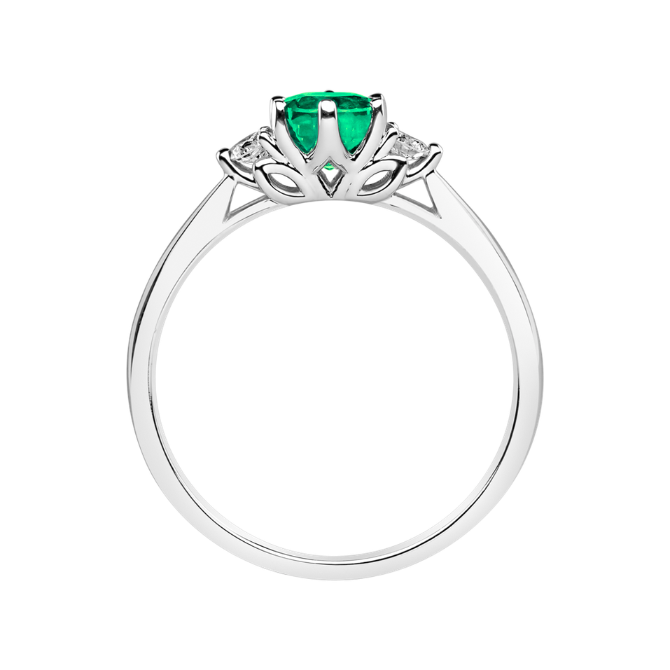 Prsteň s diamantmi a smaragdom Midnight Serenity