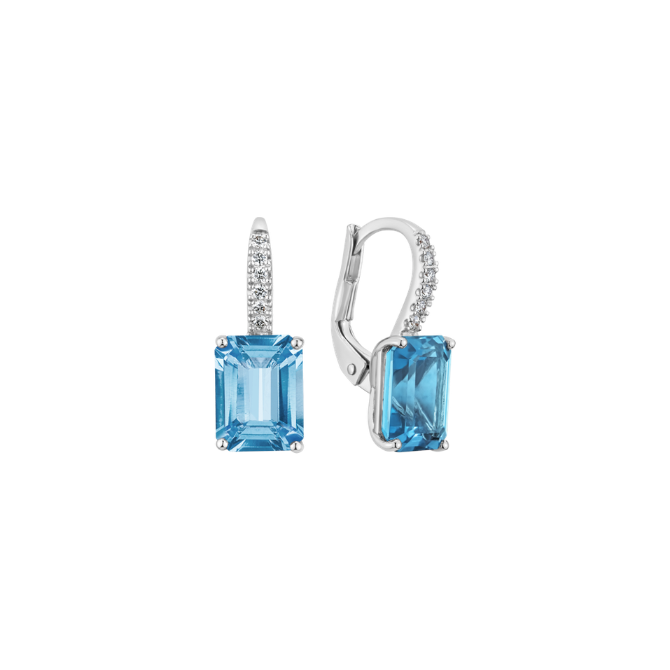 Náušnice s diamantmi a topásom Mireth