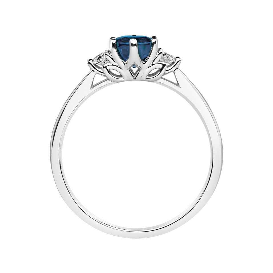 Prsteň s diamantmi a topásom Midnight Serenity