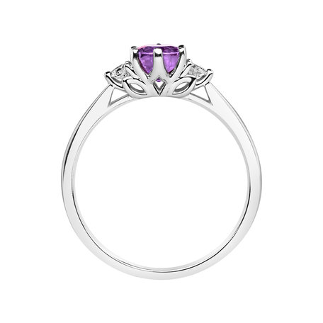 Prsteň s diamantmi a ametystom Midnight Serenity