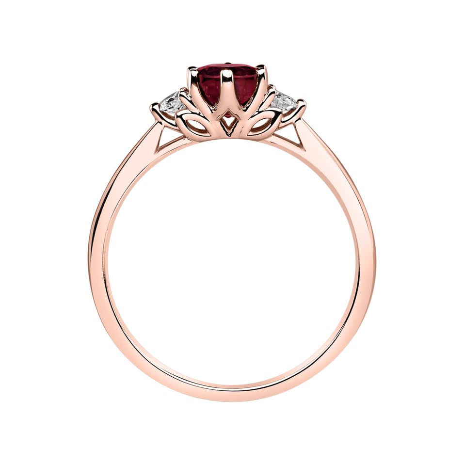 Prsteň s diamantmi a rhodolitom Midnight Serenity