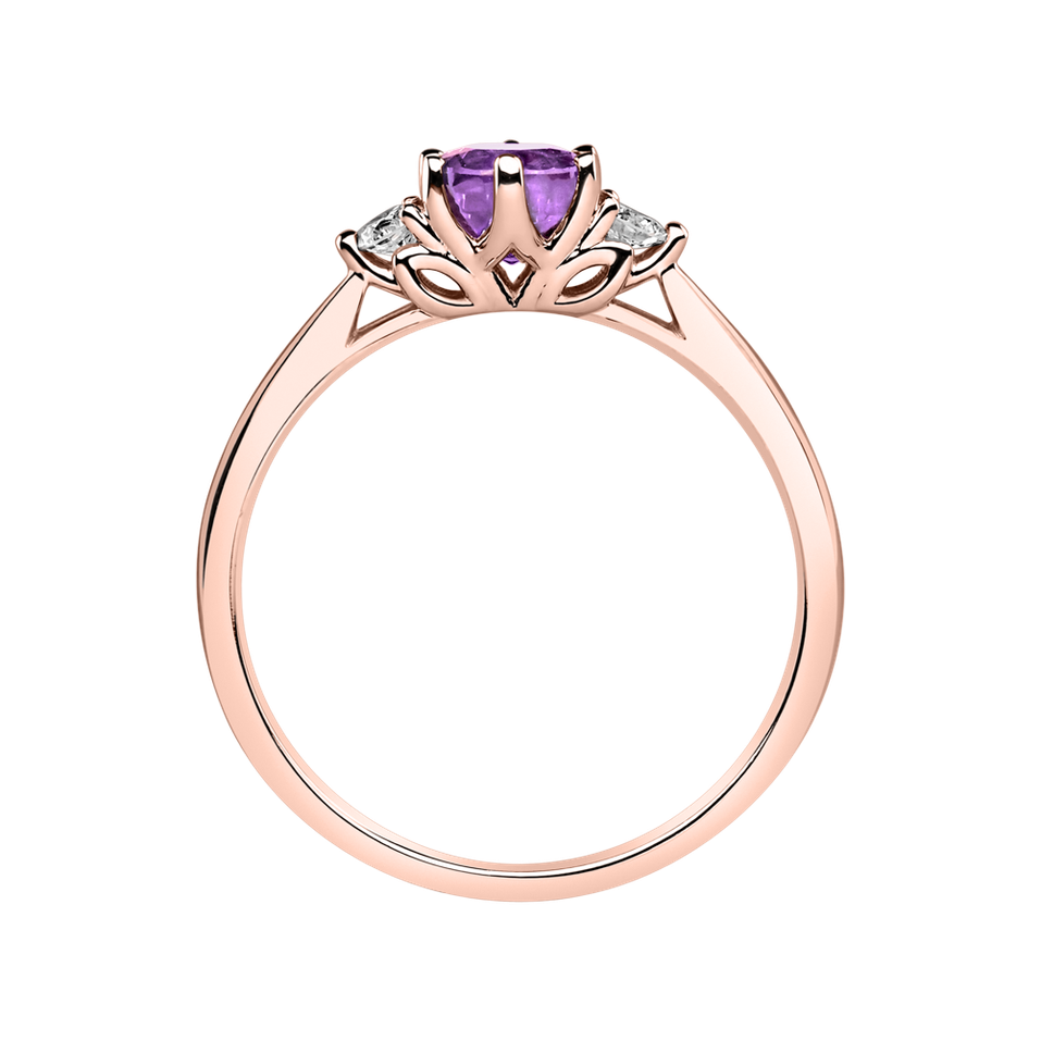 Prsteň s diamantmi a ametystom Midnight Serenity