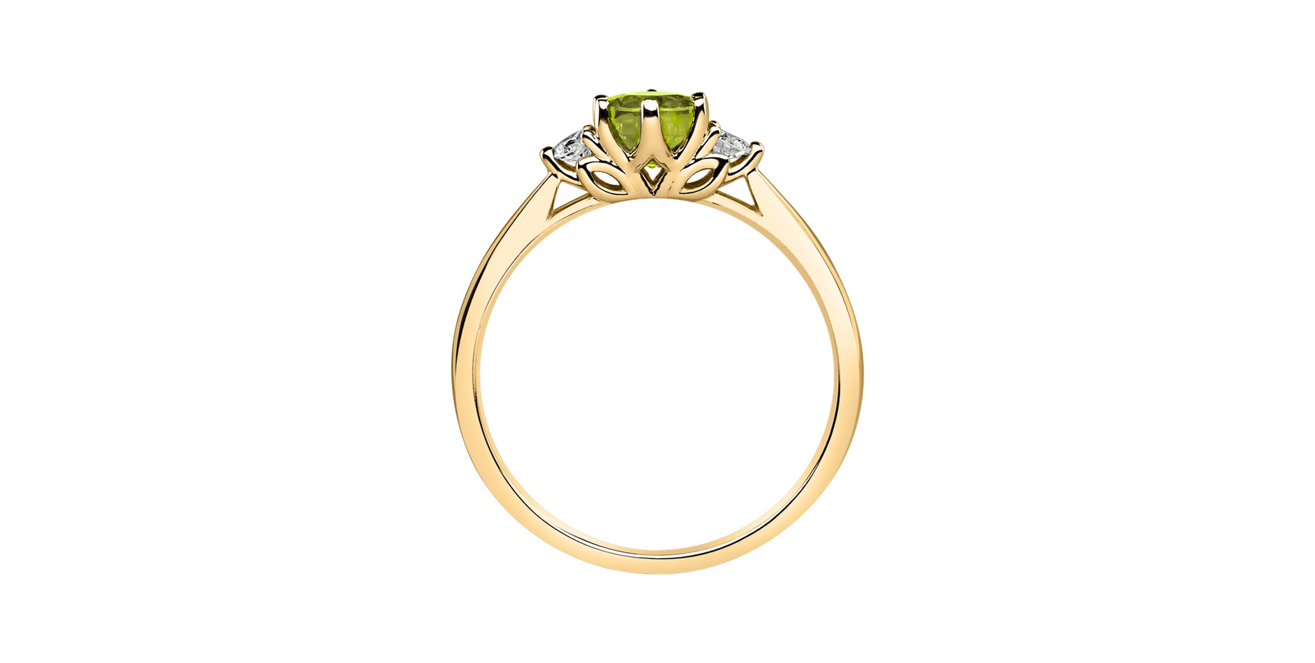 Prsteň s diamantmi a peridotom Midnight Serenity